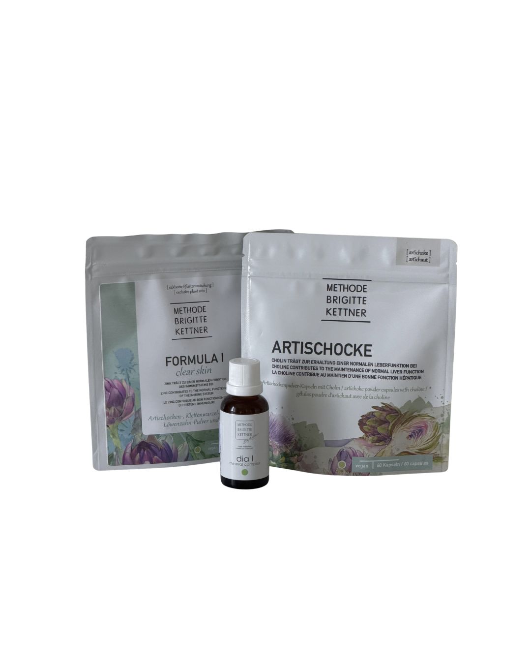 Frühlingskur-Set von Methode Brigitte Kettner – Nahrungsergänzung mit Artischocke, Formula I und DIA I